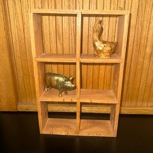 Wooden Wall Cubby Trinket Shelf